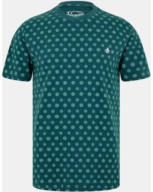 Original Penguin Geo All Over Print Regular Fit T-Shirt - Green