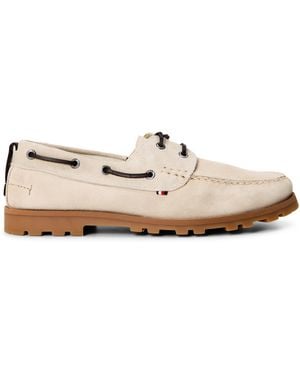 Tommy Hilfiger Boat Shoe Suede Low-Top Trainers - Natural