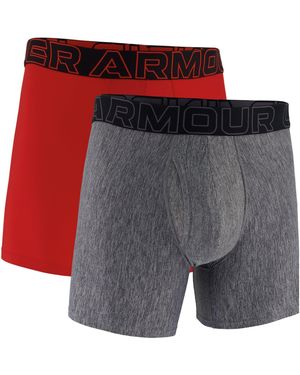 Under Armour 2Pk 6In Tech 2 Boxers - Grey