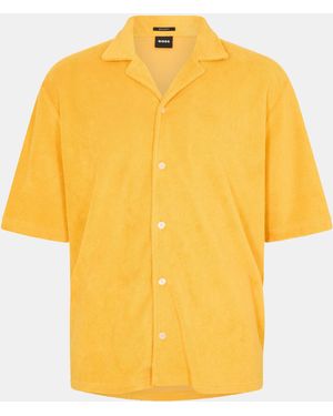 BOSS Lars O Patterned Short-Sleeve Shirt - Yellow