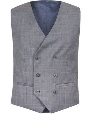 Ted Baker Indus Slim Fit Check Suit Vest - Blue