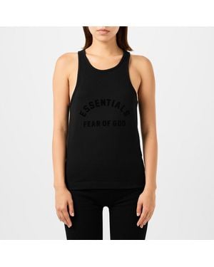 Fear Of God Essentials Logo Printed Tank Top - Black