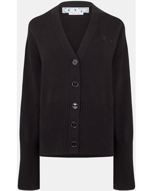 Off-White c/o Virgil Abloh Diagonal Stripe Knit Oversized Cardigan - Black