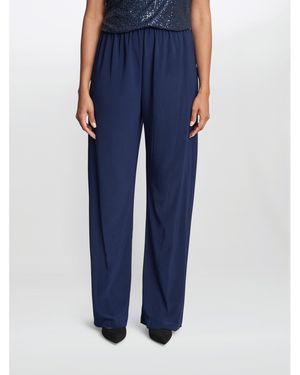 Gina Bacconi Sharlene Matte Jersey Straight Leg Trouser - Blue