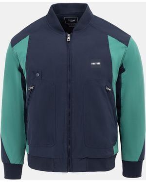 Firetrap Pad Stand Collar Full Zip Long Sleeve Softshell Jacket - Blue