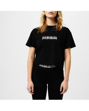 Napapijri Boxy Cropped T Shirt - Black