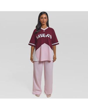 Mars the Label Tate Jersey Oversized T-Shirt - Red