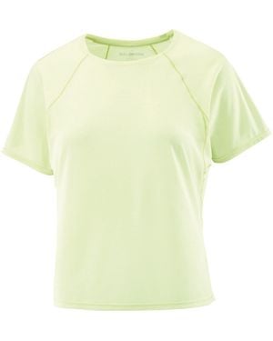 Salomon Shakeout Air Cropped Running Tee - Yellow