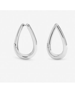 Jon Richard Plated Twist Hoop Earrings - Metallic