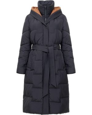 French Connection Fc Minnie Belt Long Puffer Jacket - Blue