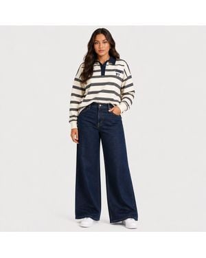 I Saw It First Striped Polo Top - Blue