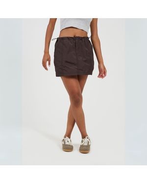 Brave Soul Cargo Mini Skirt With Toggle Waist - Brown