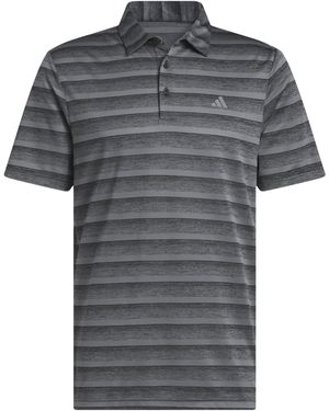 adidas Two-Colour Striped Golf Polo Shirt - Grey