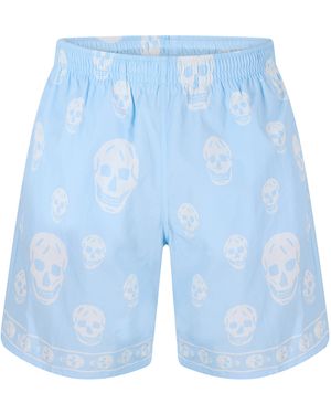 McQueen Alex Classic Skull Swim Shorts - Blue