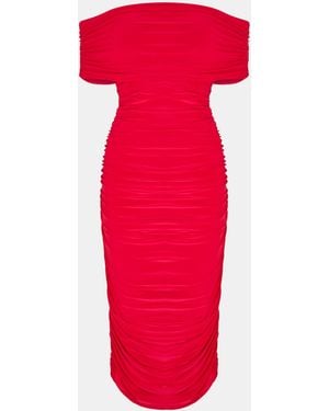 Biba Bardot Slinky Dress - Red