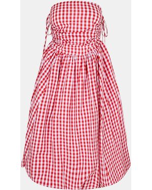 Amy Lynn Amy Lynn Alexa Shoulder Tie Ultra Mini Peplum Dress - Red