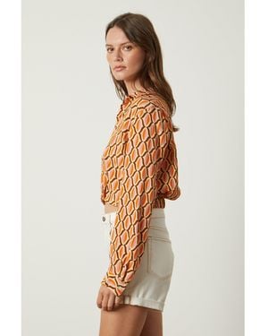 Velvet By Graham & Spencer Geo Regular Fit T-Shirt - Orange