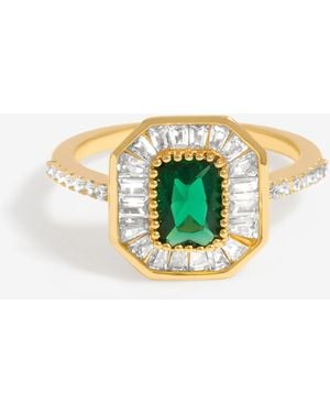 Jon Richard Plated Cubic Zirconia Emerald Baguette Cockta - White
