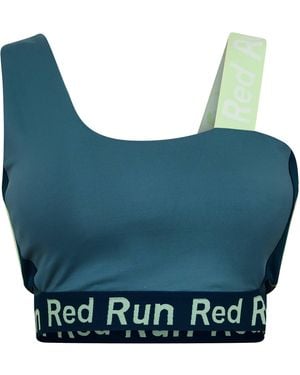 Red Run Skyline Colour Block Bra - Blue