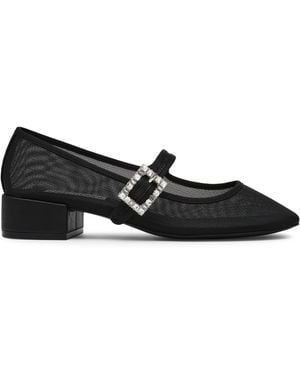 Steve Madden Champaign Block Heel Court Shoes - Black