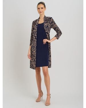 Gina Bacconi Patsey Mock Dress And Jacket - Blue