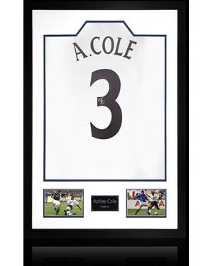 The Fan Cave Ashley Cole Signed England Shirt Premium Frame - Black