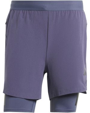 adidas Power Workout Two-In-One Shorts - Blue