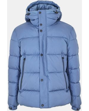 BOSS Omaris Water-Repellent Hooded Long Sleeve Short Puffer Jacket - Blue