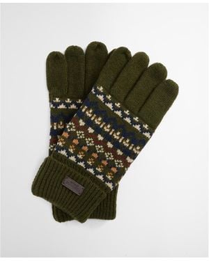 Barbour Marlow Fairisle Knitted Gloves - Green