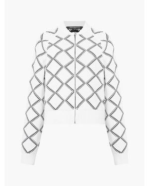French Connection Odessa Reversible Check Cardigan - White