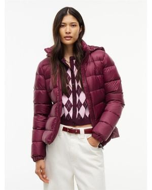 Tommy Hilfiger Hooded Down Short Puffer Jacket - Red