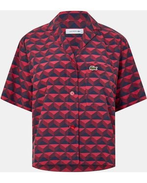 Lacoste Short-Sleeve Patterned Shirt - Red