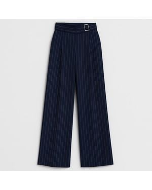 I Saw It First Pinstripe Wide Leg Trouser - Blue