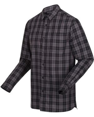 Regatta Lance Organic Cotton Long Sleeve Shirt - Grey