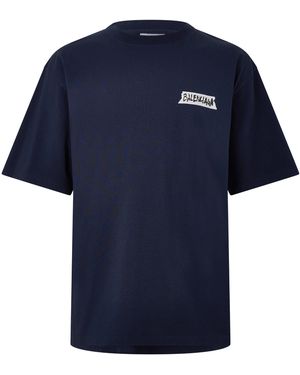 Balenciaga Bal Tape Tee Sn64 - Blue