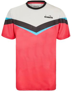Diadora Clay Short Sleeve Performance Gym Top - Pink