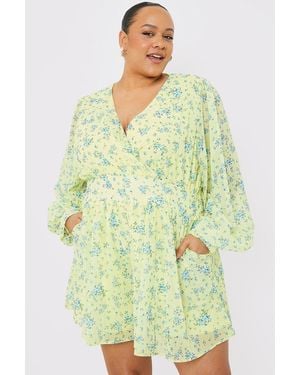 In The Style Curve Wrap Playsuit - Green