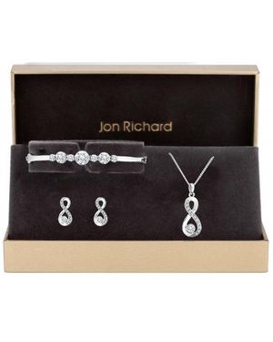 Jon Richard Plated Crystal Jewellery Set - Black