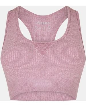 Usa Pro Up Seamless Crop Sports Bra - Pink