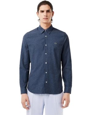 Lacoste Long Sleeve Plain Shirt - Blue