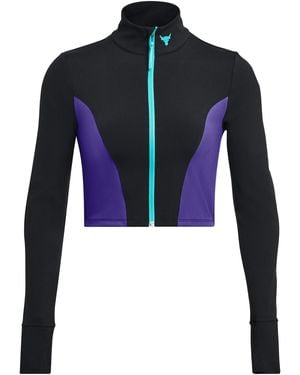 Under Armour Project Rock Cropped Gym Jacket - Blue