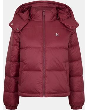 Calvin Klein Ckj Esl Mid Puff Short Puffer Jacket - Red