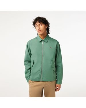Lacoste Gabardine Zipped Bomber Jacket - Green