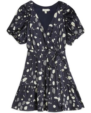 Ted Baker Steviee Puff Sleeve Faux Wrap Dress - Black