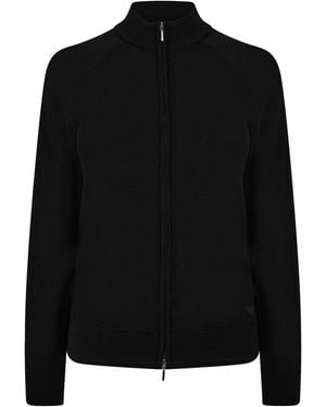 Emporio Armani Knit Zip Jumper - Black
