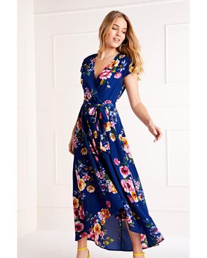 Mela London Front Wrap Floral Dress - Blue