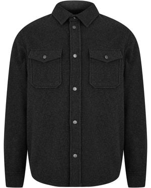 Woolrich Alaskan Melton Plain Overshirt - Black