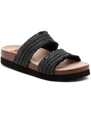 Rocket Dog Aruba Raffia Flat Sandals - Black