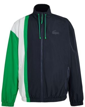Lacoste Lightweight Water Resistant Colourblock Zipped Tracksuit Top - Blue