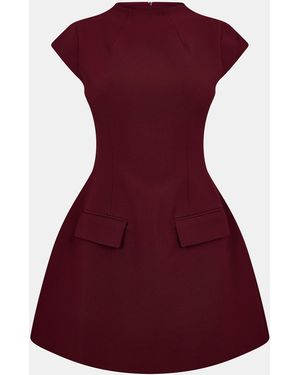 Odd Muse Cap Sleeve Mini Dress - Red